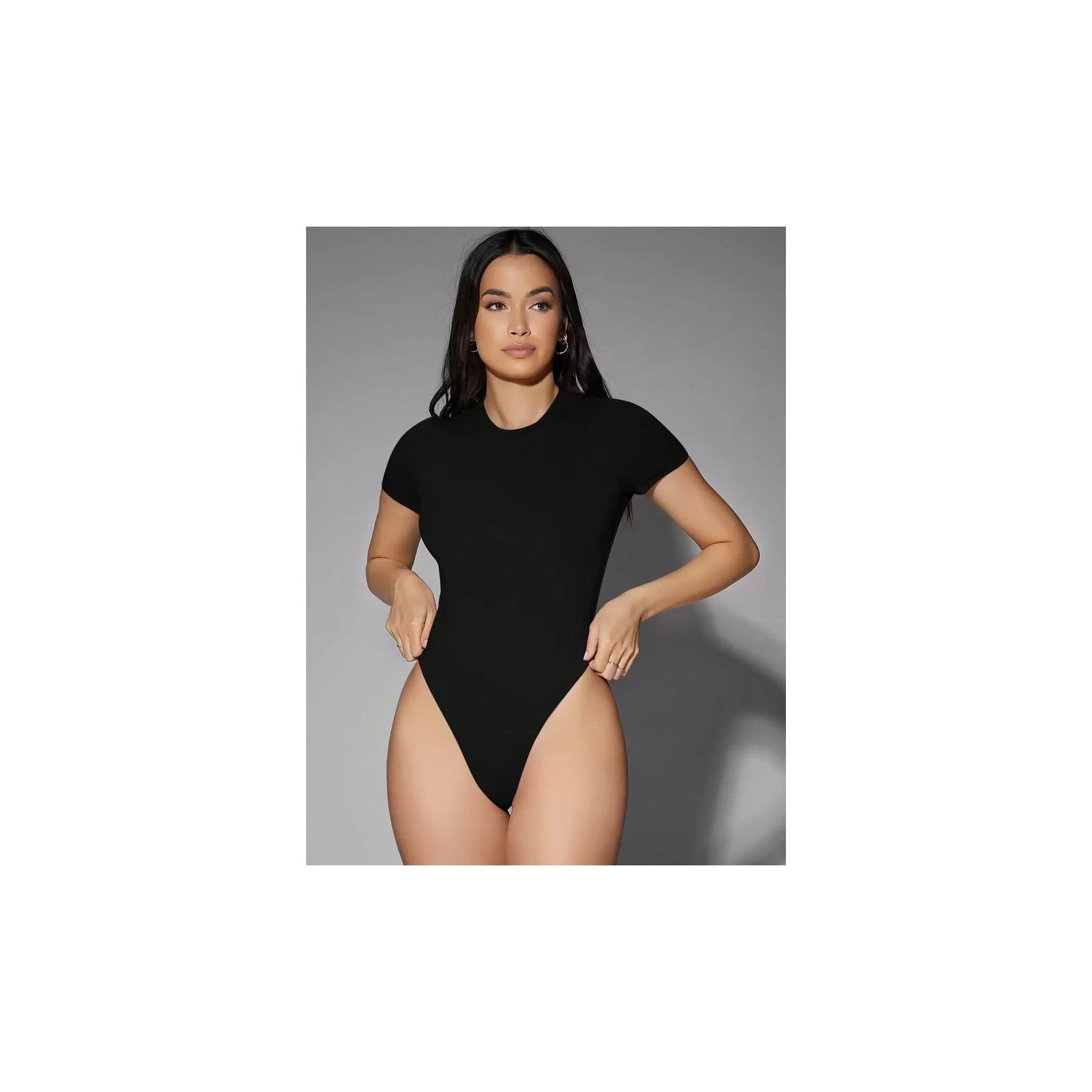 Body manga corta cuello redondo
