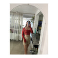 Top crop manga larga escote cuadrado